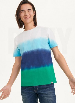 DKNY Ombre Dip Dye T-shirts Herren Blau | Austria_D1518