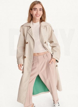 DKNY Oversized Trench With Inner Details Jacken Damen Braun | Austria_D1261