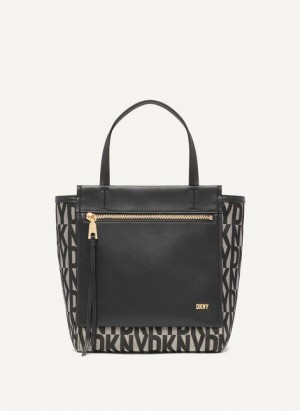 DKNY Pax North-South Tote Umhängetasche Damen Schwarz | Austria_D0297