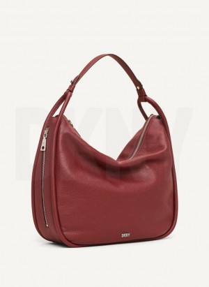 DKNY Phoebe Hobo Tragetaschen Damen Bordeaux | Austria_D0985