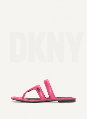 DKNY Puffy Riemen Tanga Flip Flops Damen Rosa | Austria_D1159