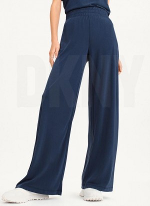 DKNY Relaxed Weite Leg Hose Damen Navy | Austria_D0340