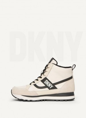 DKNY Retro High Top Sneakers Damen Beige | Austria_D0401