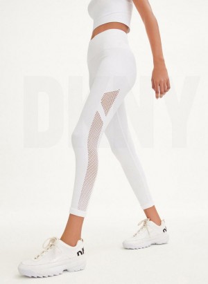 DKNY Rib Knit High Waisted Seamless Leggings Damen Weiß | Austria_D1931