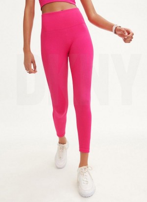 DKNY Rib Knit High Waisted Seamless Leggings Damen Rosa | Austria_D0328