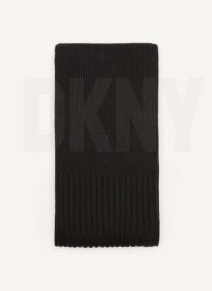 DKNY Rib Knit Oblong Schal Damen Schwarz | Austria_D1607