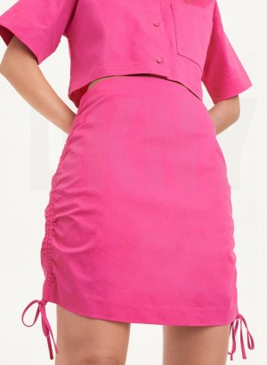 DKNY Ruched Mini Kleid Damen Rosa | Austria_D0252