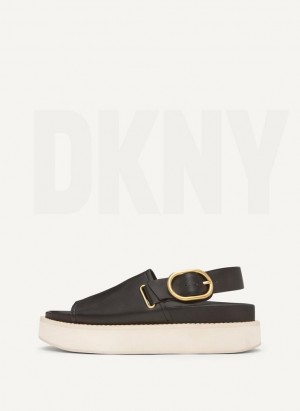 DKNY Schnallen Flatform Sandalen Damen Schwarz | Austria_D0824