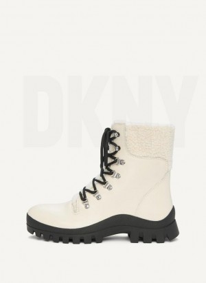 DKNY Shearling Ski Stiefel Damen Beige | Austria_D1534