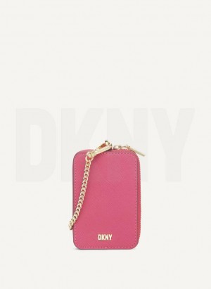 DKNY Sidney Card Pouch Geldbörse Damen Rosa | Austria_D1400