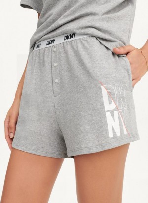 DKNY Sleep Boxer Pyjama Damen Grau | Austria_D1475