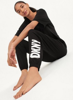 DKNY Sleep Jogger Pyjama Damen Schwarz | Austria_D0607