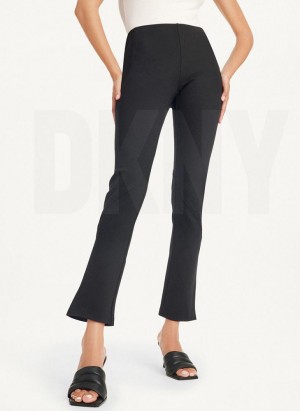 DKNY Slim Seamed With Side Slit Hose Damen Schwarz | Austria_D1027