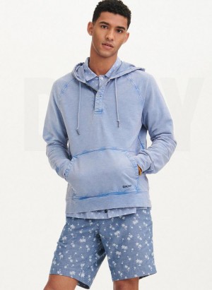 DKNY Slub Beach French Terry Hoodies Herren Blau | Austria_D0391