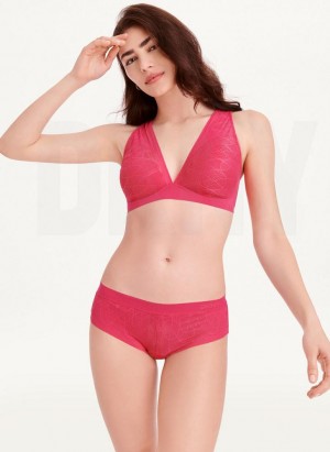 DKNY Spitze Kompfort Hipster Höschen Damen Rot | Austria_D1017