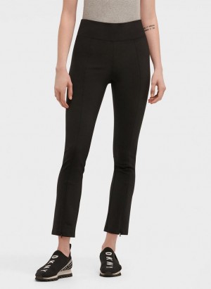 DKNY Split Seam Compression With Zippers Leggings Damen Schwarz | Austria_D1506