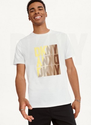 DKNY Spotlight Logo T-shirts Herren Weiß | Austria_D0629