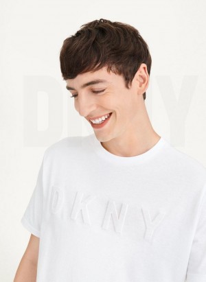 DKNY Stamped Logo T-shirts Herren Weiß | Austria_D1466