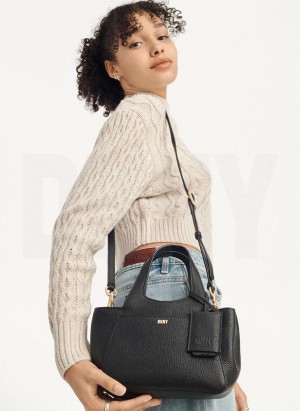 DKNY The Mini Effortless Tote Umhängetasche Damen Schwarz | Austria_D0914