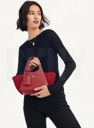 DKNY The Mini Effortless Tote Umhängetasche Damen Bordeaux | Austria_D0909