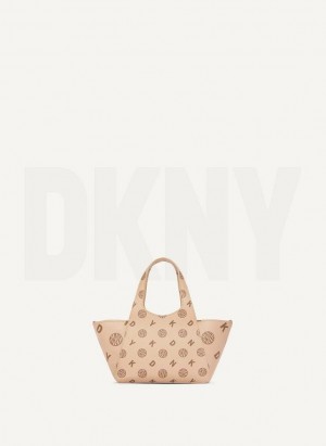 DKNY The Mini Logo Effortless Tote Umhängetasche Damen Braun | Austria_D0472