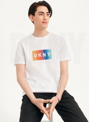 DKNY Tropical Ombre T-shirts Herren Weiß | Austria_D0301