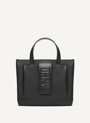 DKNY Uptown Exotic Leder Small Tragetaschen Damen Schwarz | Austria_D1876