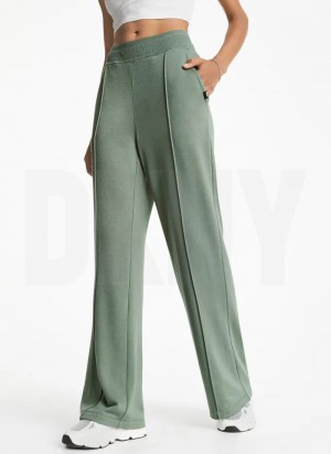 DKNY Weite Leg Greenwich Pintuck Hose Damen Olivgrün | Austria_D0683