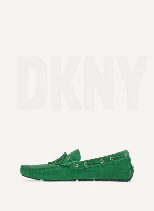 DKNY Wildleder Driver Moccasin Sneakers Herren Grün | Austria_D0114