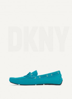 DKNY Wildleder Driver Moccasin Sneakers Herren Türkis | Austria_D0242