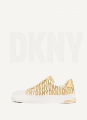 DKNY York Spitze Up Sneakers Damen Gold | Austria_D0126