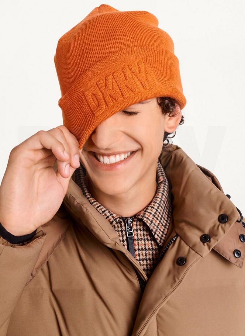 DKNY 3D Logo Mütze Herren Orange | Austria_D1888