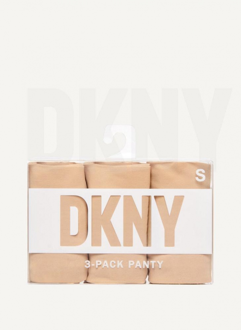 DKNY 3 Pack Hipster Höschen Damen Braun | Austria_D1596