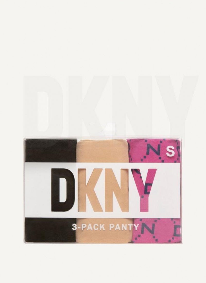 DKNY 3 Pack Hipster Höschen Damen Lila Mehrfarbig | Austria_D0407