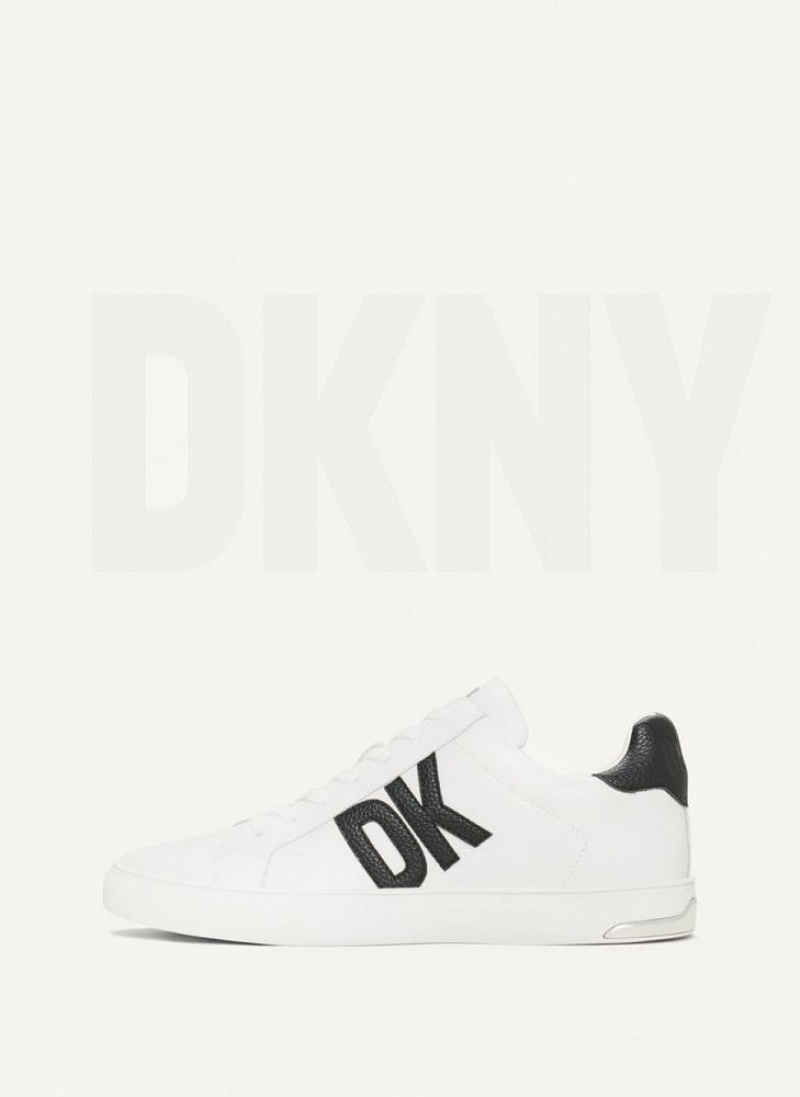 DKNY Abeni Spitze Up Sneakers Damen Weiß Schwarz | Austria_D1825