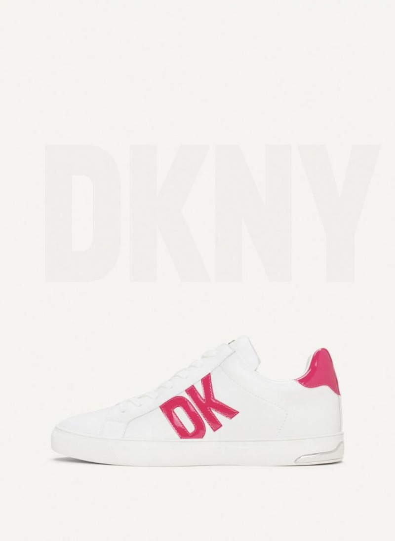 DKNY Abeni Spitze Up Sneakers Damen Weiß Rosa | Austria_D1898