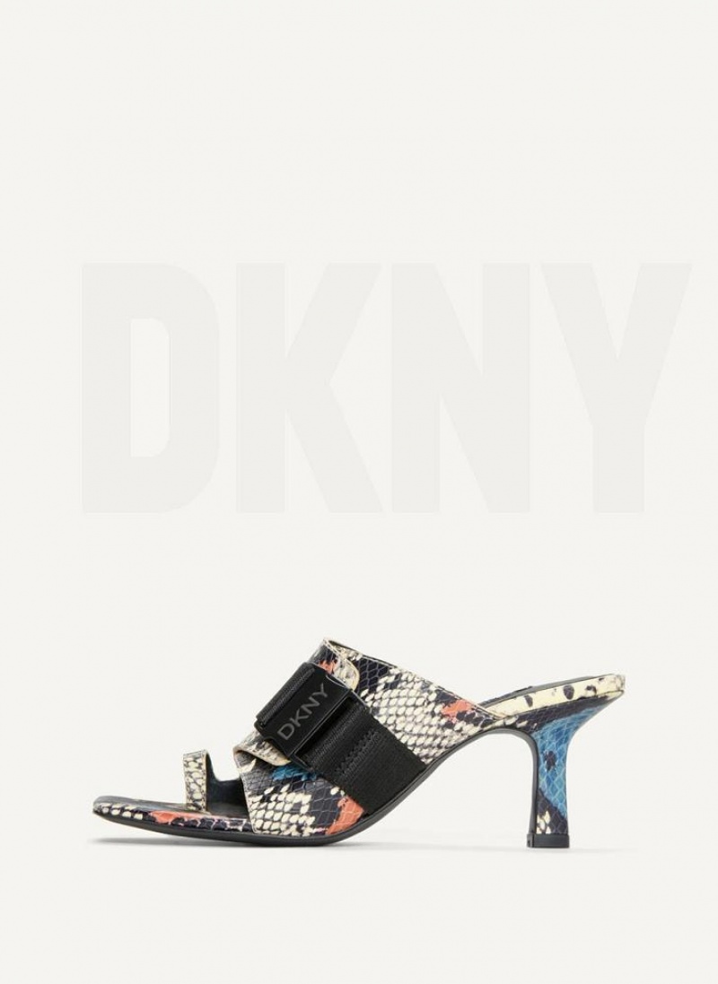 DKNY Absatz Schnallen Mule Hohe Schuhe Damen Blau Mehrfarbig | Austria_D1111