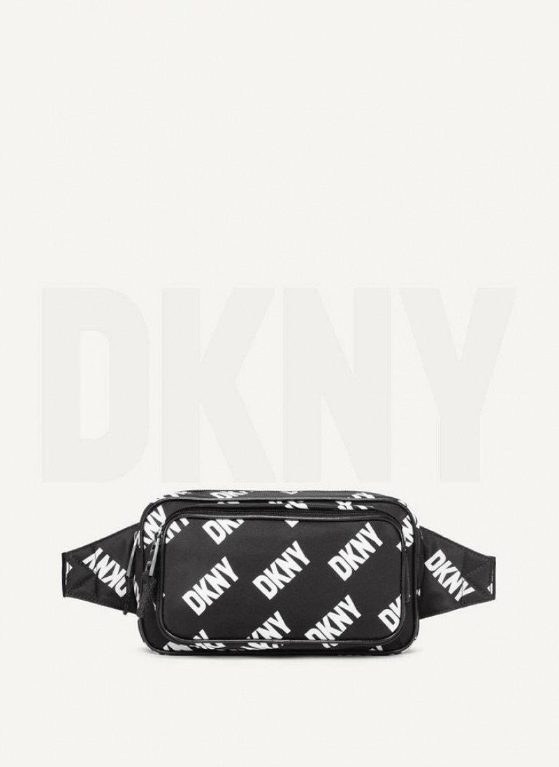 DKNY All Over Logo Gürteltasche Herren Schwarz Weiß | Austria_D0371