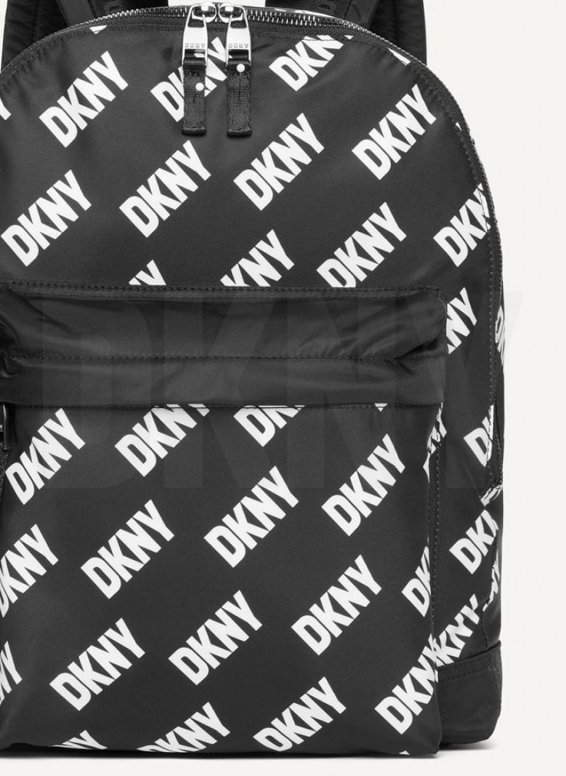 DKNY All Over Logo Rucksack Damen Schwarz Weiß | Austria_D1966