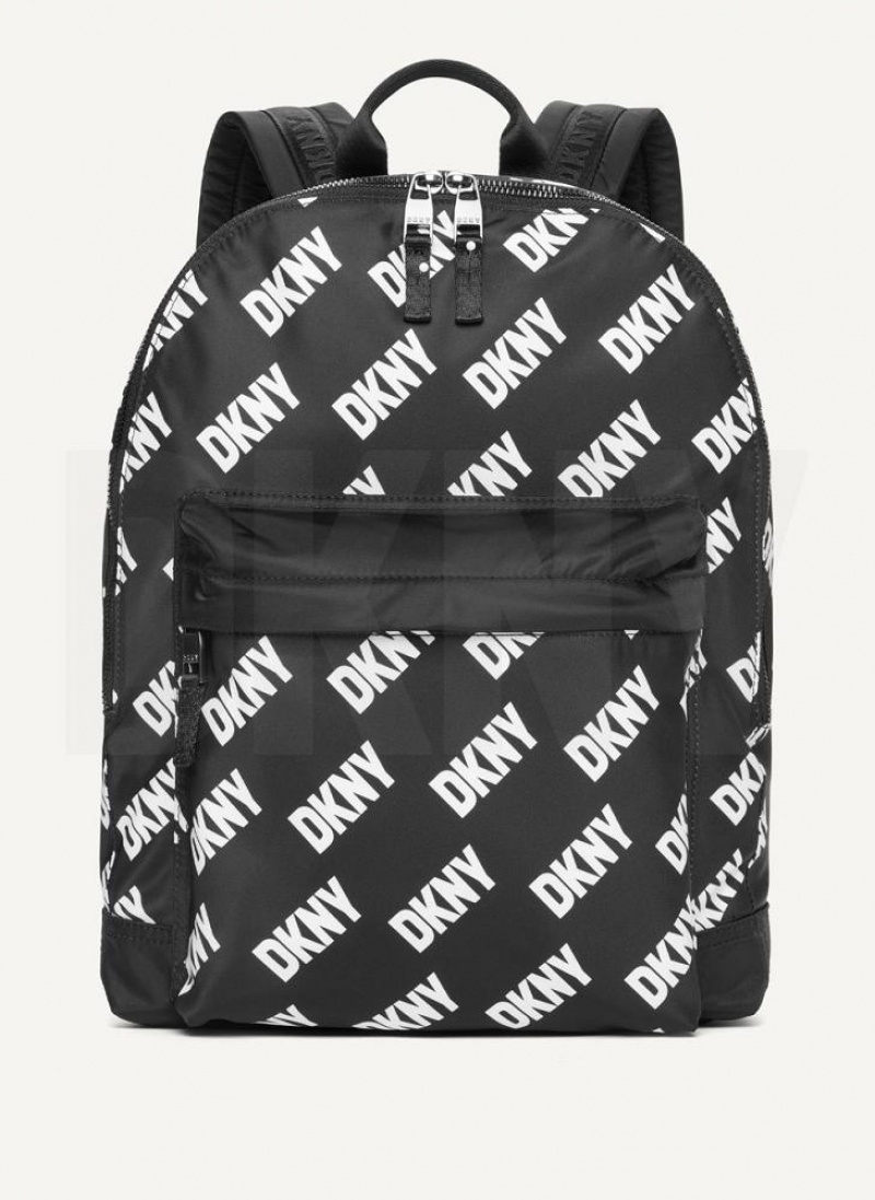 DKNY All Over Logo Rucksack Damen Schwarz Weiß | Austria_D1966