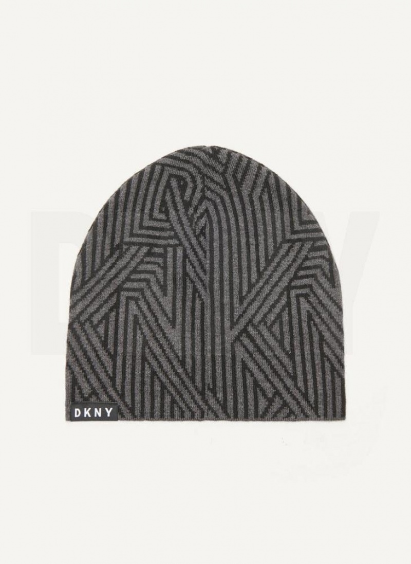 DKNY Allover Crosswalk Logo Mütze Herren Grau | Austria_D1137