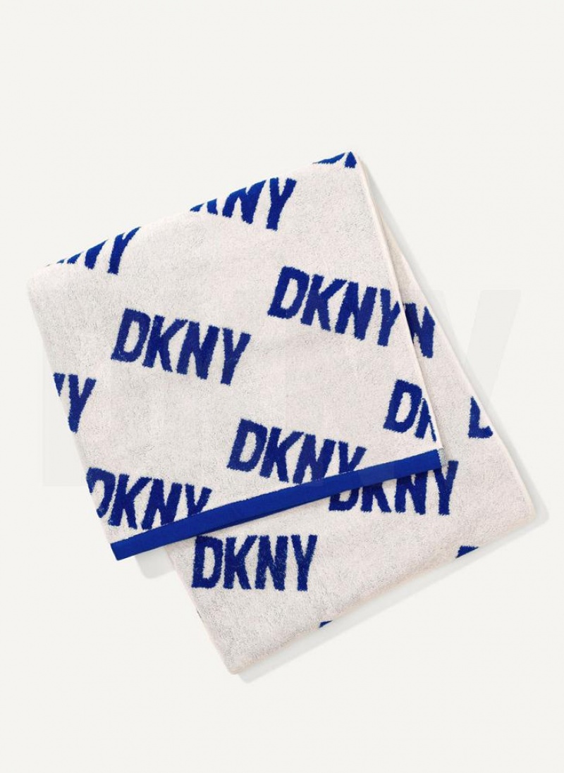 DKNY Allover Logo Towel Badeanzüge Damen Tiefesblau | Austria_D1836