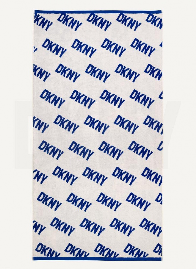 DKNY Allover Logo Towel Badeanzüge Damen Tiefesblau | Austria_D1836