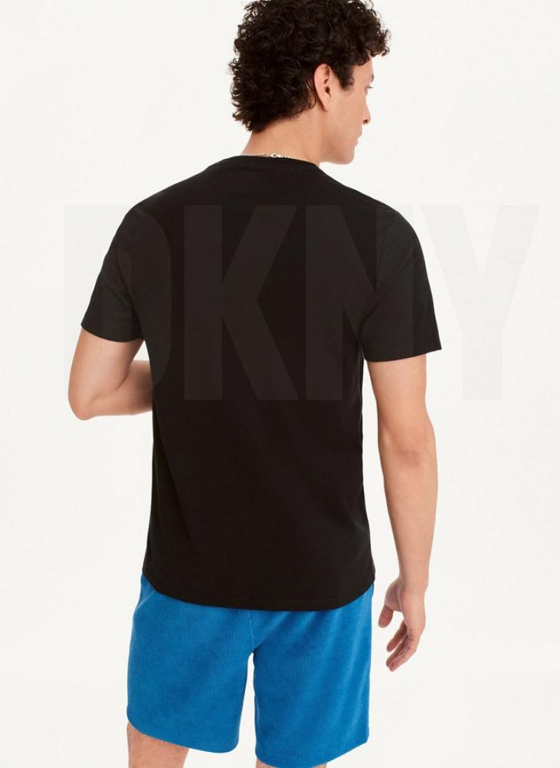 DKNY American Flag Logo T-shirts Herren Schwarz | Austria_D0485