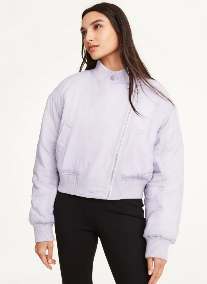 DKNY Asymmetrical Bomber Jacken Damen Lila | Austria_D0722