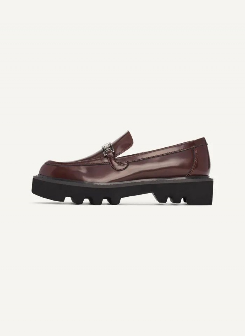 DKNY Audrey With Plaque Halbschuhe Damen Bordeaux | Austria_D1486