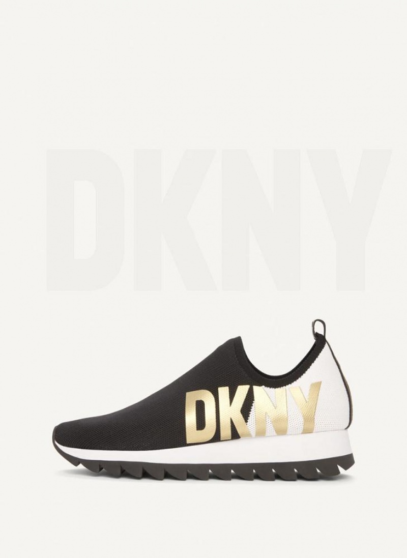 DKNY Azer Slip On Sneakers Damen Schwarz Weiß | Austria_D0734