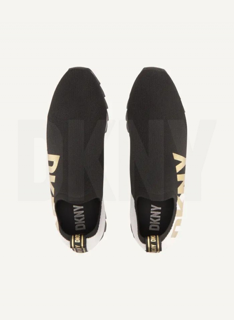 DKNY Azer - Slip On Runner Sneakers Damen Schwarz Weiß | Austria_D1320