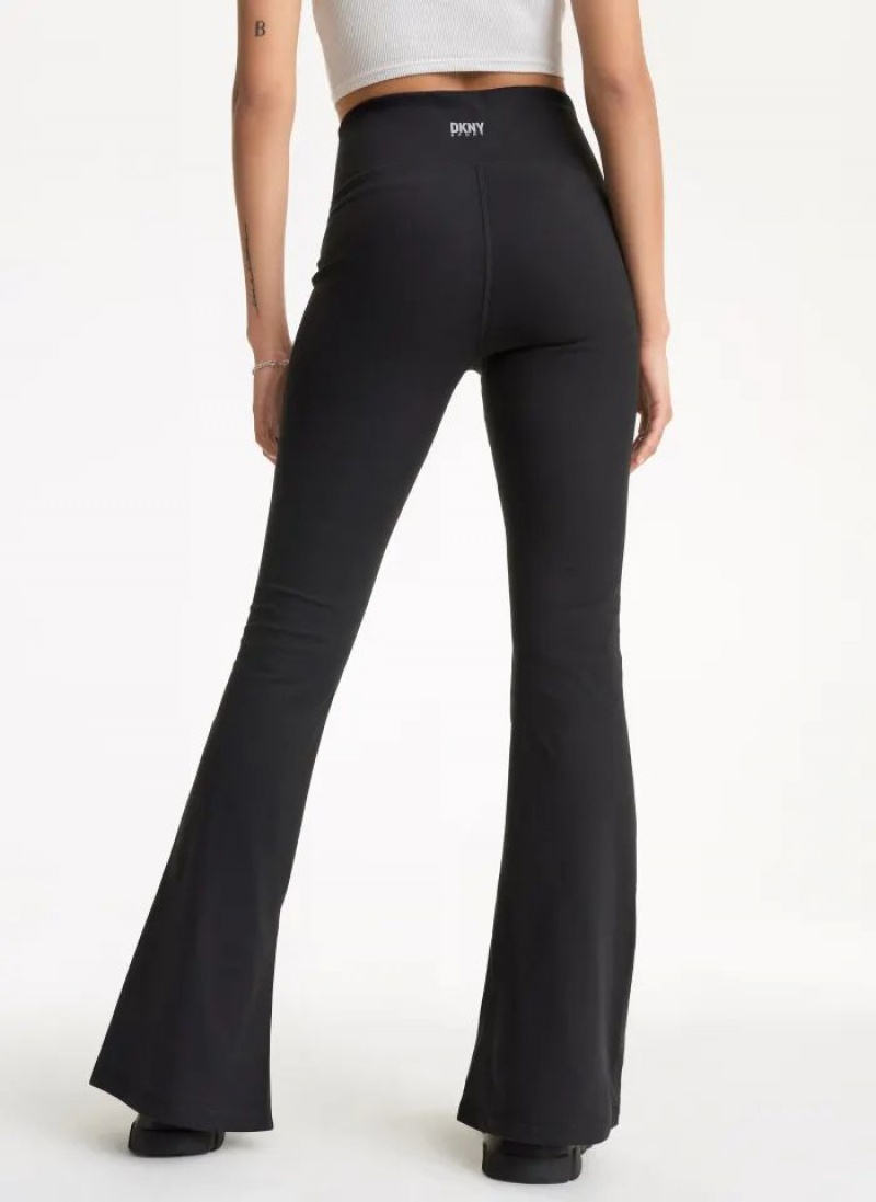 DKNY Balance Compression High-Taille Flare Tight with Slit Leggings Damen Schwarz | Austria_D0602