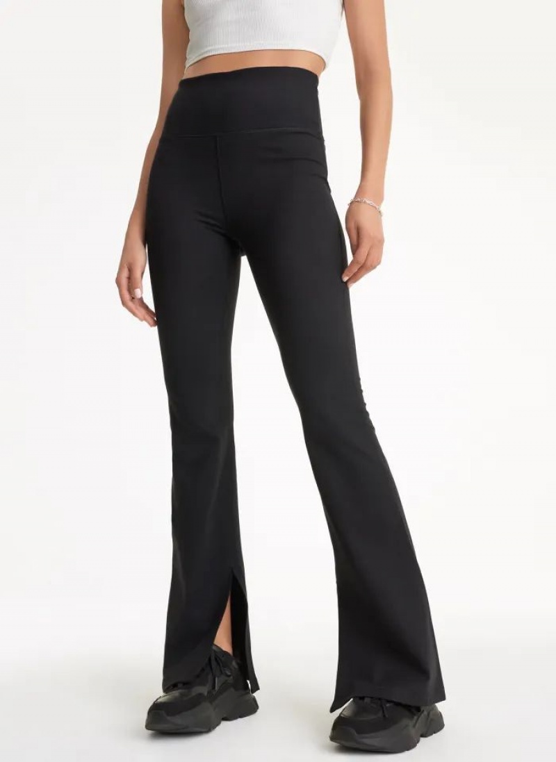 DKNY Balance Compression High-Taille Flare Tight with Slit Leggings Damen Schwarz | Austria_D0602